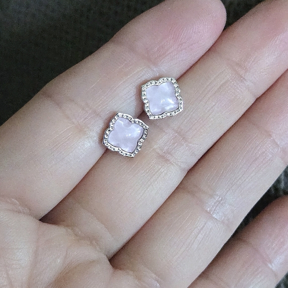 Kendra Scott "Mallory" Rose🌹 Quartz Stud Earrings - NWT - Picture 13 of 16